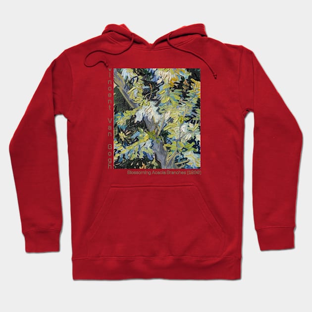 Blossoming Acacia Branches by Van Gogh Hoodie by RecreArt Studio